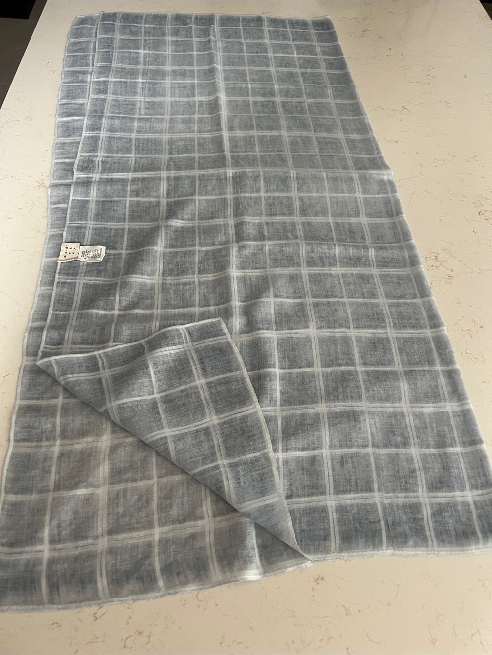 Soft light blue Windowpane Scarf